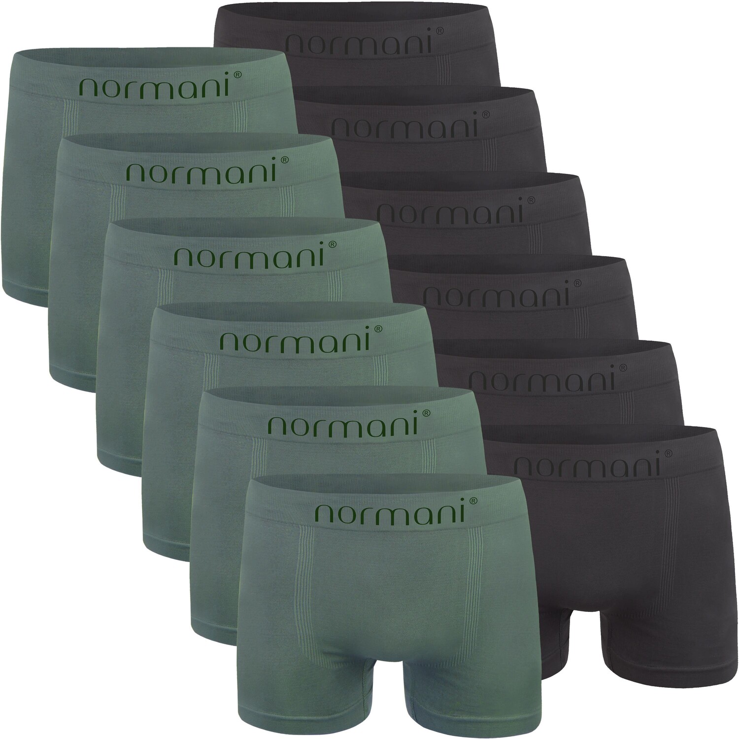

Боксеры normani 12 Stück Mikrofaser s für Herren, цвет Anthrazit/Oliv