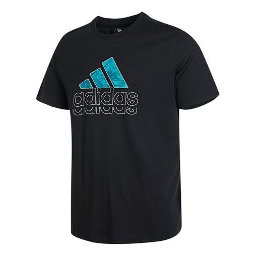 Футболка adidas St Logogfx Tee Athleisure Casual Sports Round Neck Logo Short Sleeve Black, мультиколор