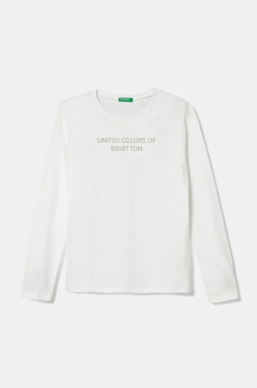 

Хлопковая рубашка с длинными рукавами United Colors of Benetton для мальчиков, белый