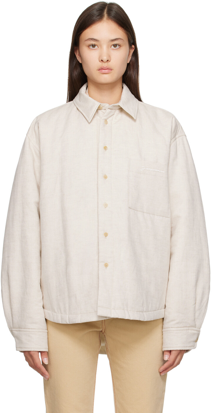 

Бежевая рубашка-буланже Le Papier La Chemise Светлая Jacquemus