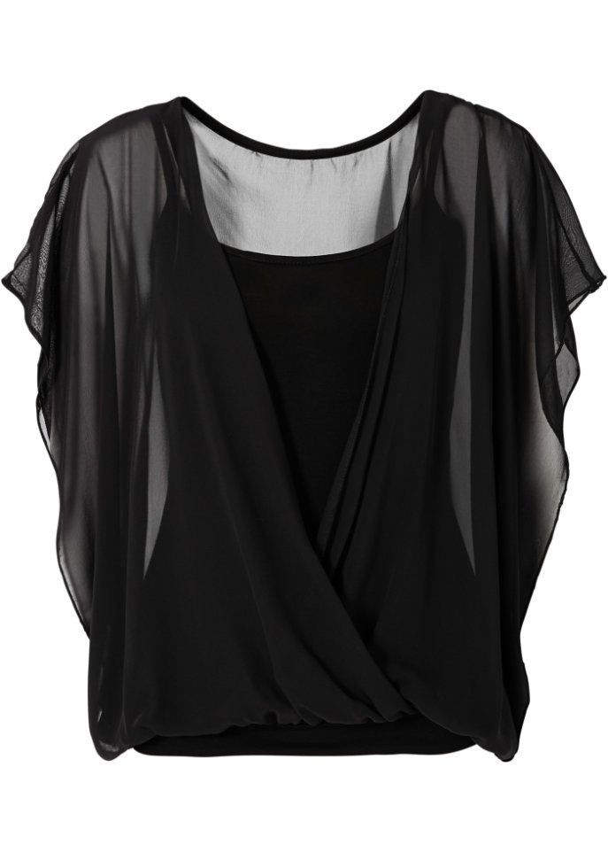 Рубашка-блузка Bodyflirt, черный блузка bodyflirt 44 размер