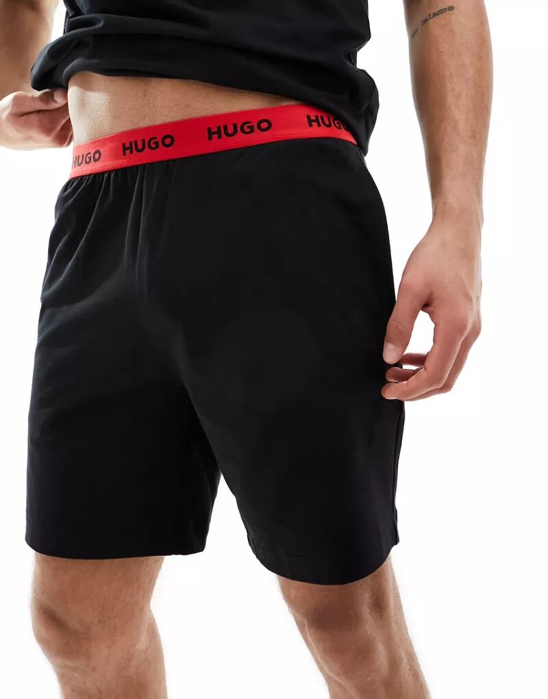 Черные шорты HUGO Bodywear Hugo Red черные брюки карго hugo gion241 hugo red