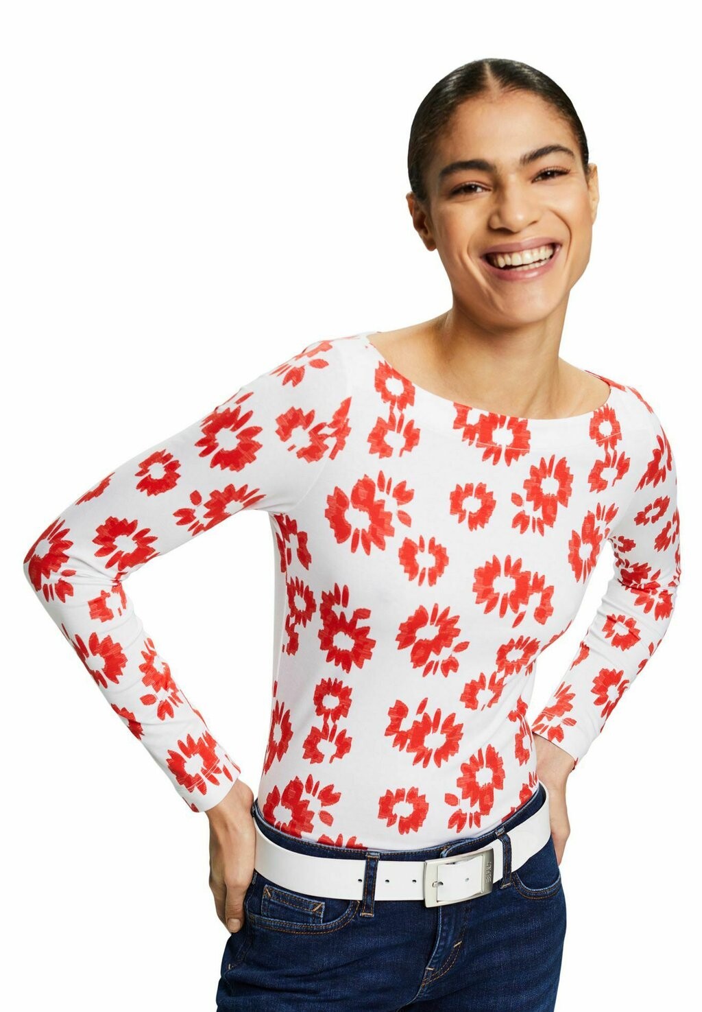 

Рубашка с длинным рукавом MIT PRINT Esprit, цвет white