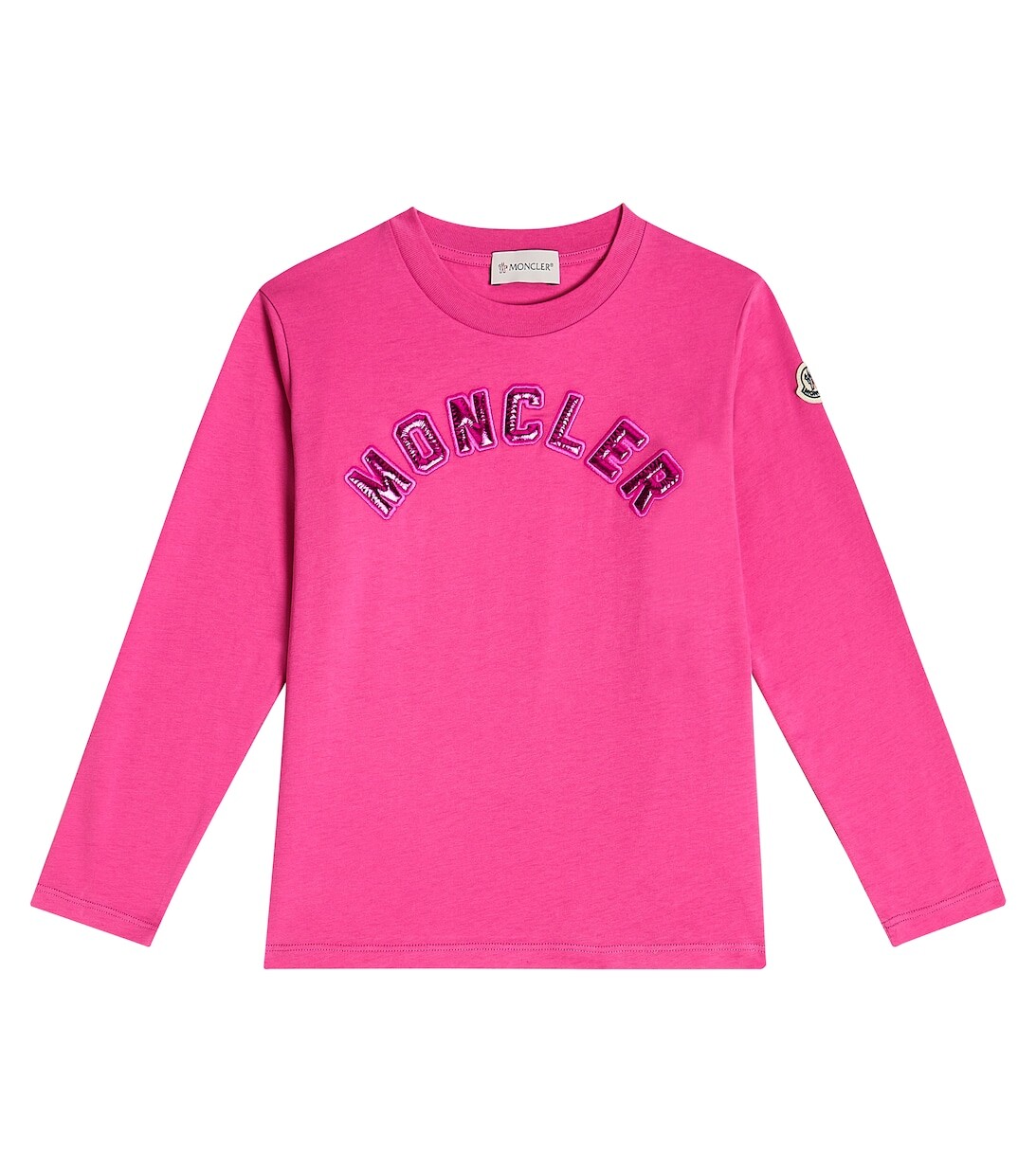

Топ из хлопкового джерси с логотипом Moncler Enfant, розовый