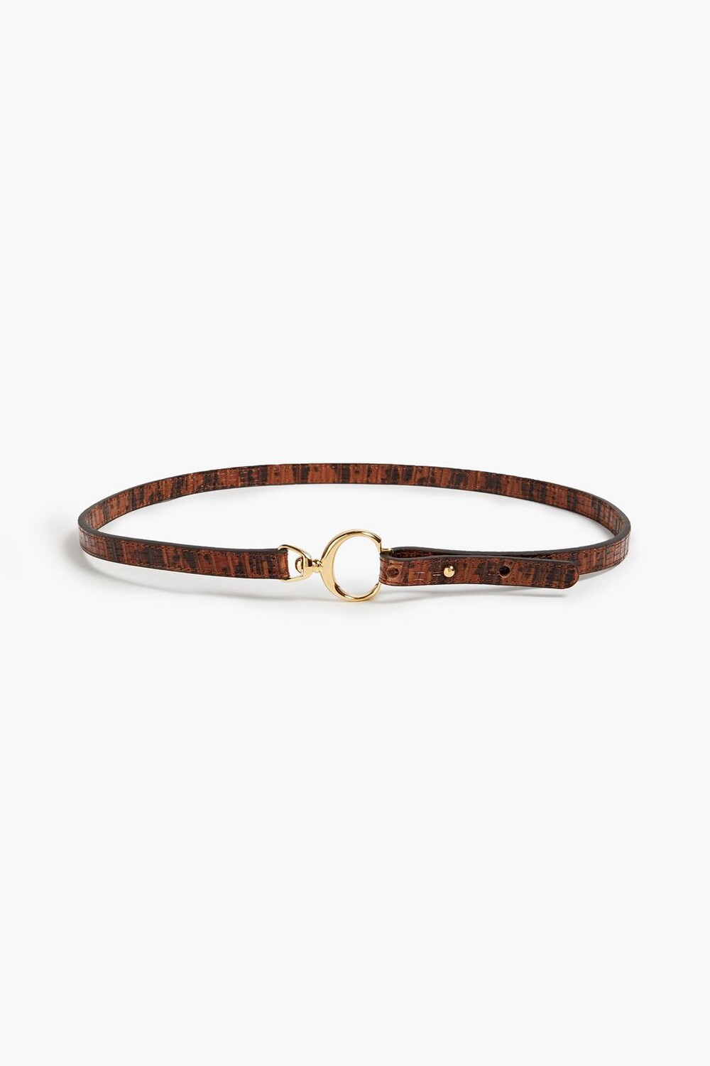 

Ремень из кожи с тиснением под ящерицу CHLOÉ, коричневый