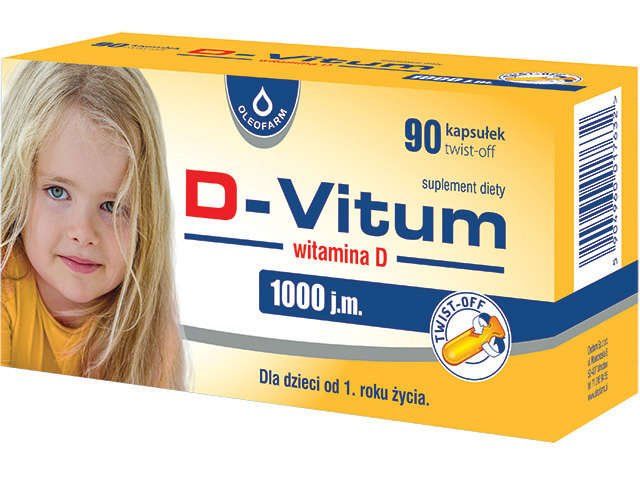D-Vitum Witamina D3 1000j.m Kapsułki Twist-Off витамин D3 в капсулах, 90 шт. фотографии