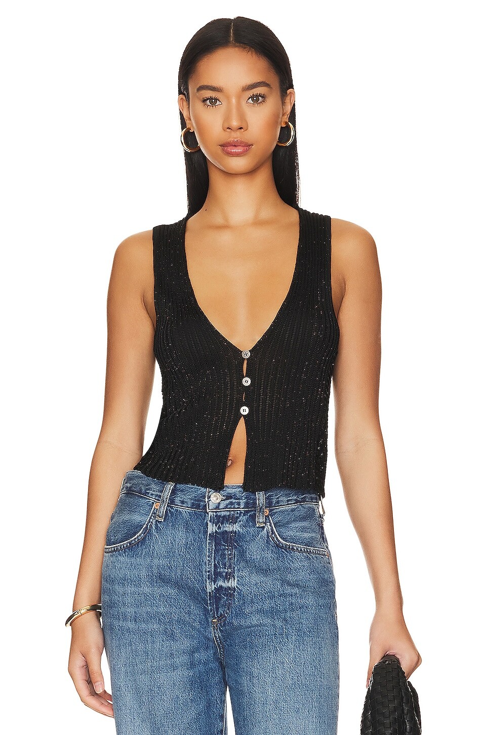 

Жилет Free People Seascape, цвет Black Combo