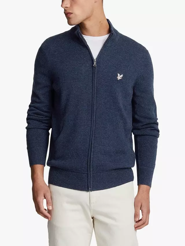 

Джемпер Lyle & Scott Wool and Cashmere Zip Through, цвет midnight/navy