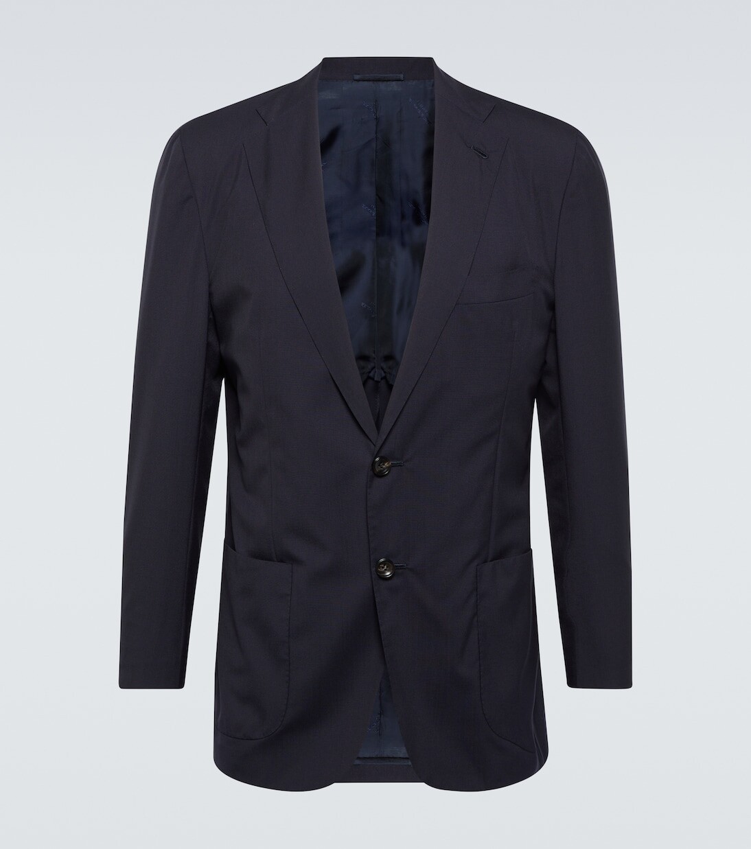 

Однобортный шерстяной пиджак Kiton, синий
