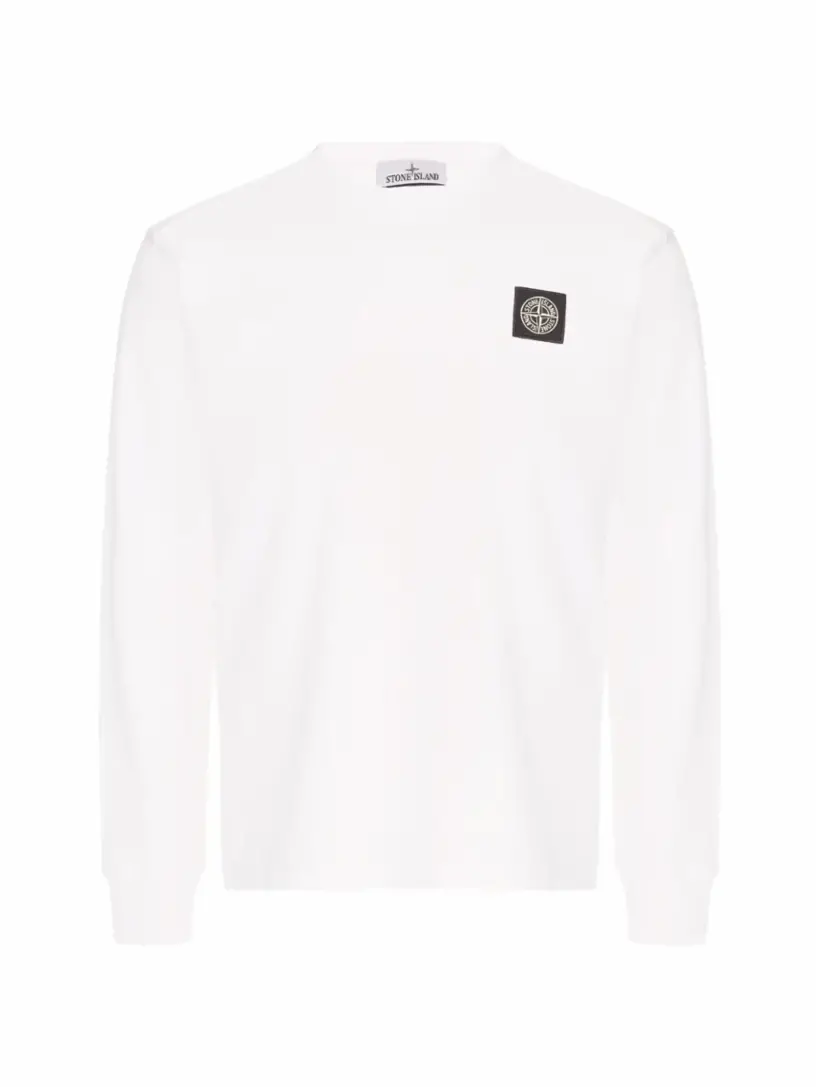 

Хлопковый лонгслив с логотипом Stone Island, белый