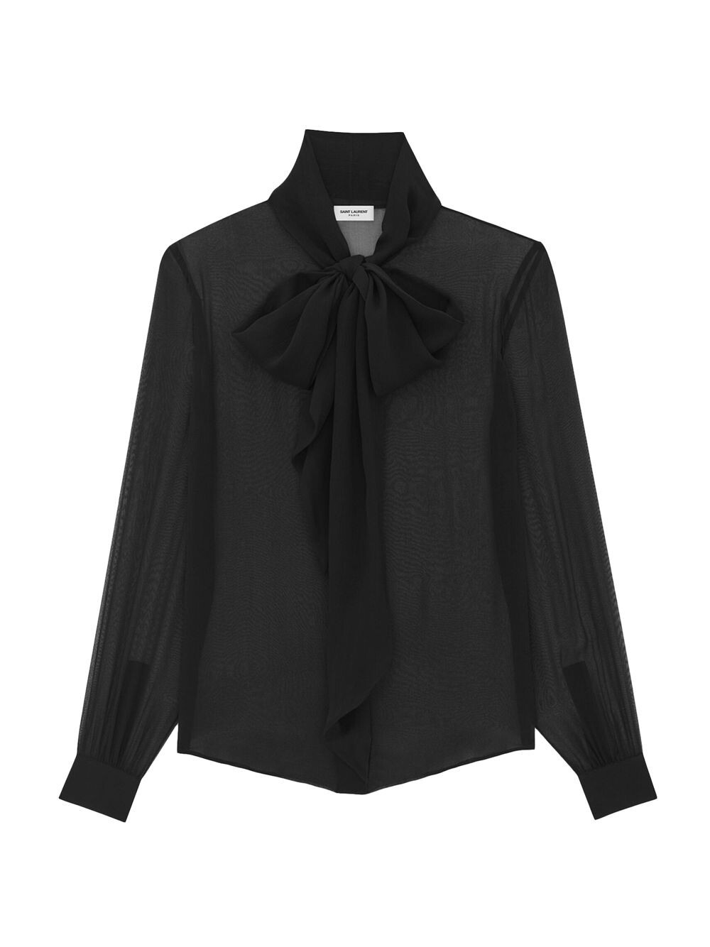 

Рубашка с вырезом Lavallière из креп-муслина Saint Laurent