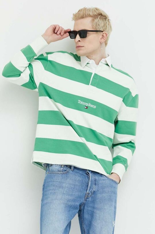 

Хлопковая толстовка Tommy Jeans, зеленый