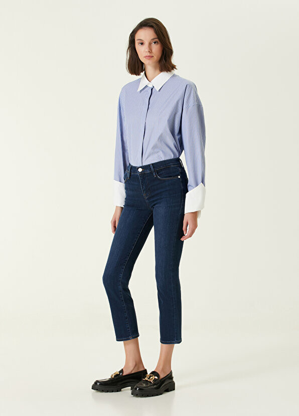 

Темно-синие джинсовые брюки с завышенной талией Frame Denim, Синий