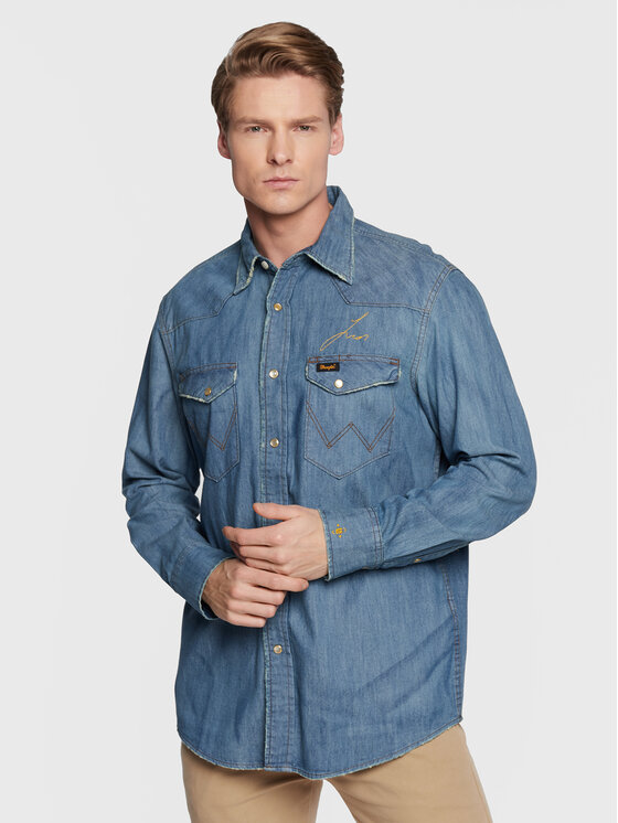 Джинсовая рубашка обычного кроя Wrangler, синий