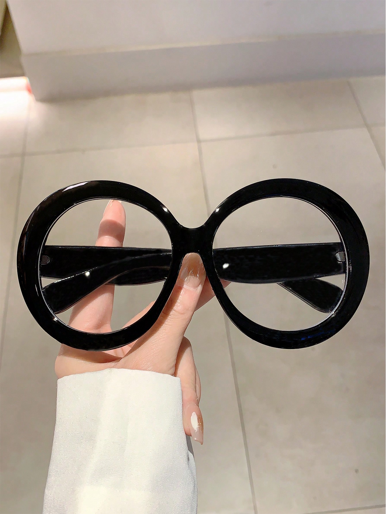 цена 1шт модные большие круглые декоративные очки без рецепта для женщин