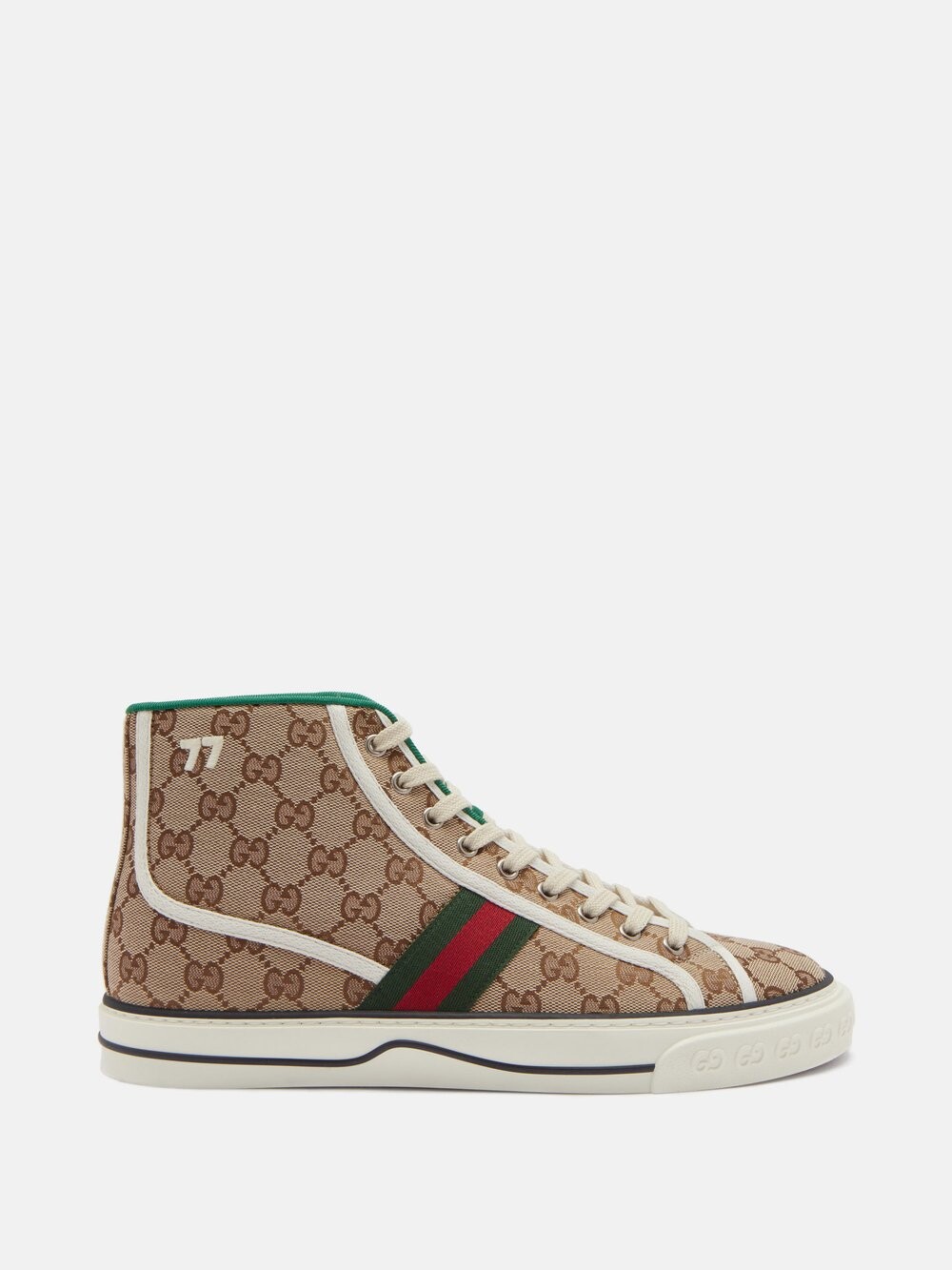

Высокие кроссовки tennis 1977 из парусины с логотипом gg Gucci, коричневый