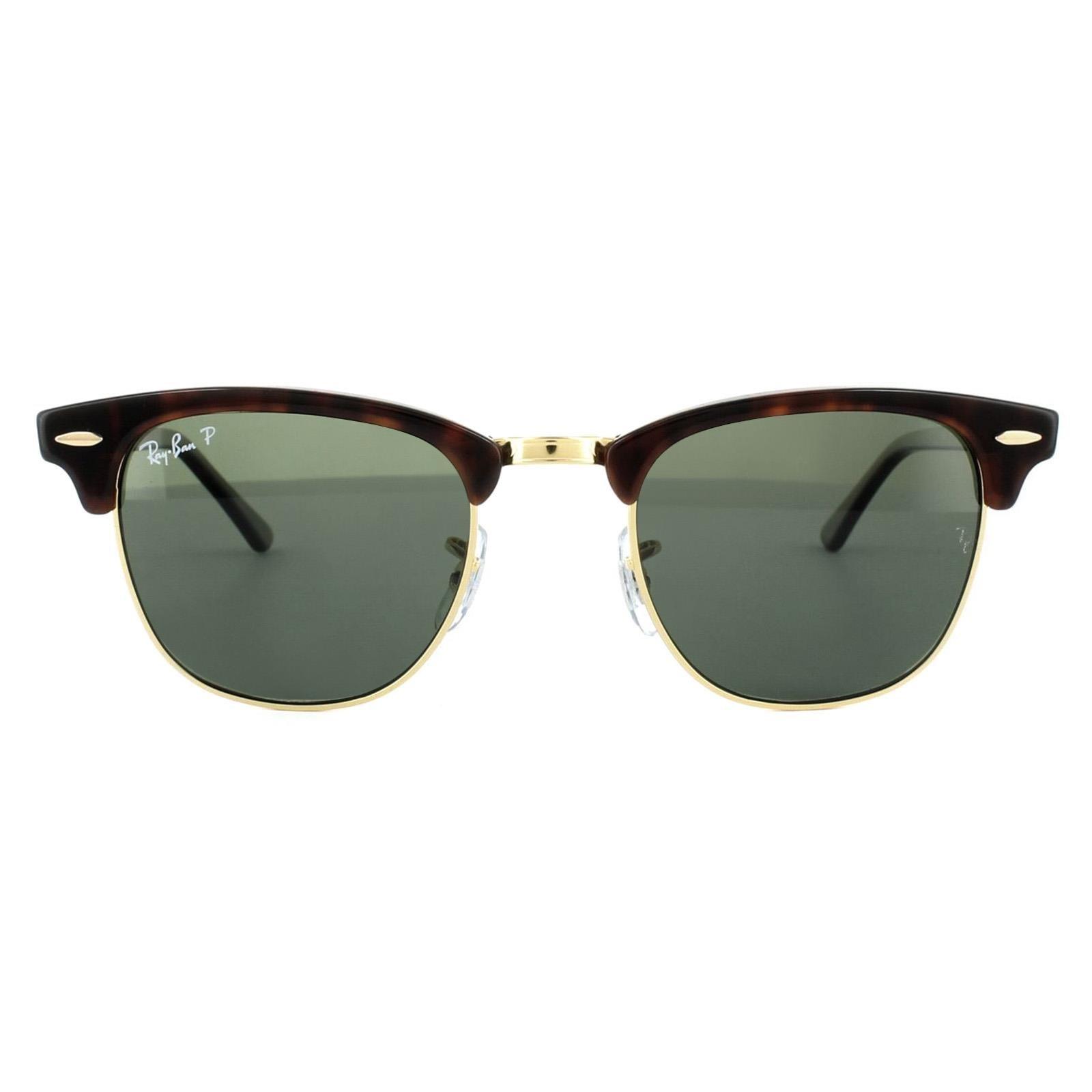 цена Круглые красные гаванско-зеленые поляризованные солнцезащитные очки Clubmaster 3016 Ray-Ban, красный