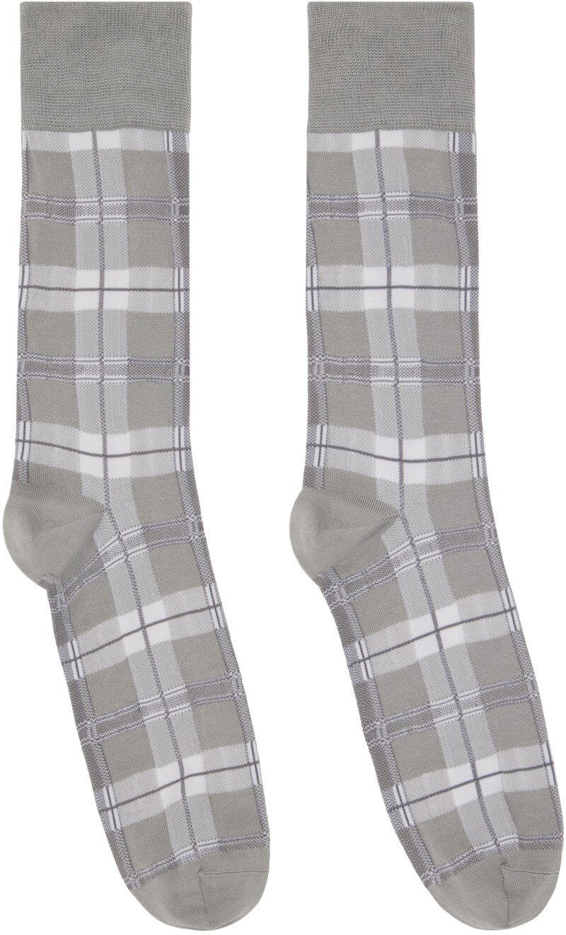 

Серые носки в клетку Thom Browne