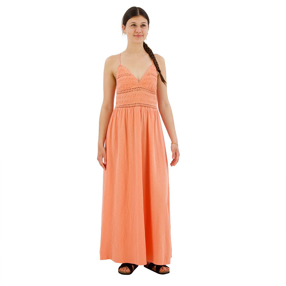 Платье Superdry Lace Long Sleeve Long, оранжевый