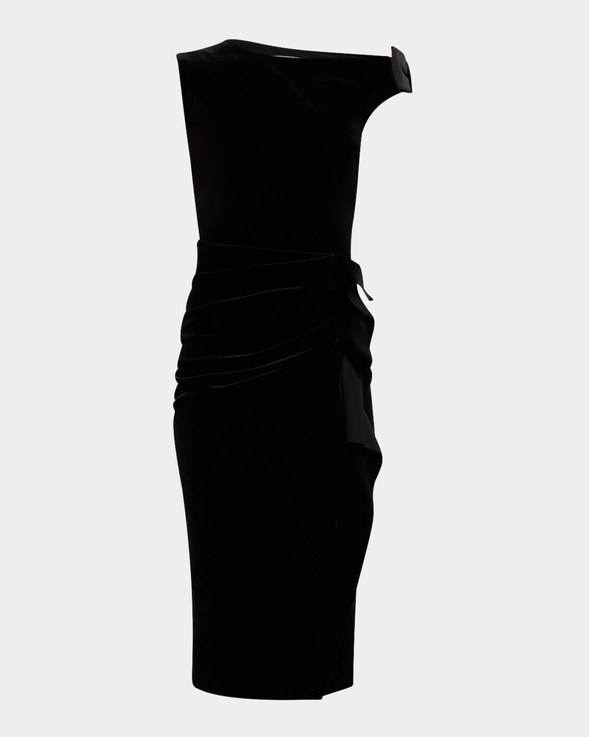 

Асимметричное облегающее бархатное платье Chiara Boni La Petite Robe, черный