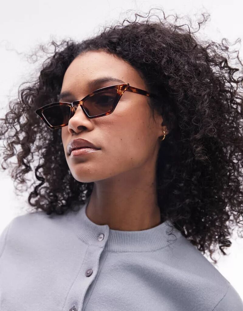 

Солнцезащитные очки «кошачий глаз» Topshop Violet черепаховой расцветки, Серый