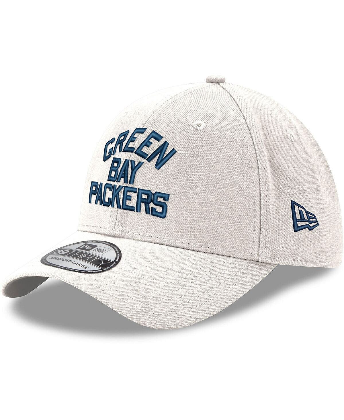 

Мужская белая кепка Green Bay Packers Wordmark Iced II 39THIRTY Flex Hat New Era
