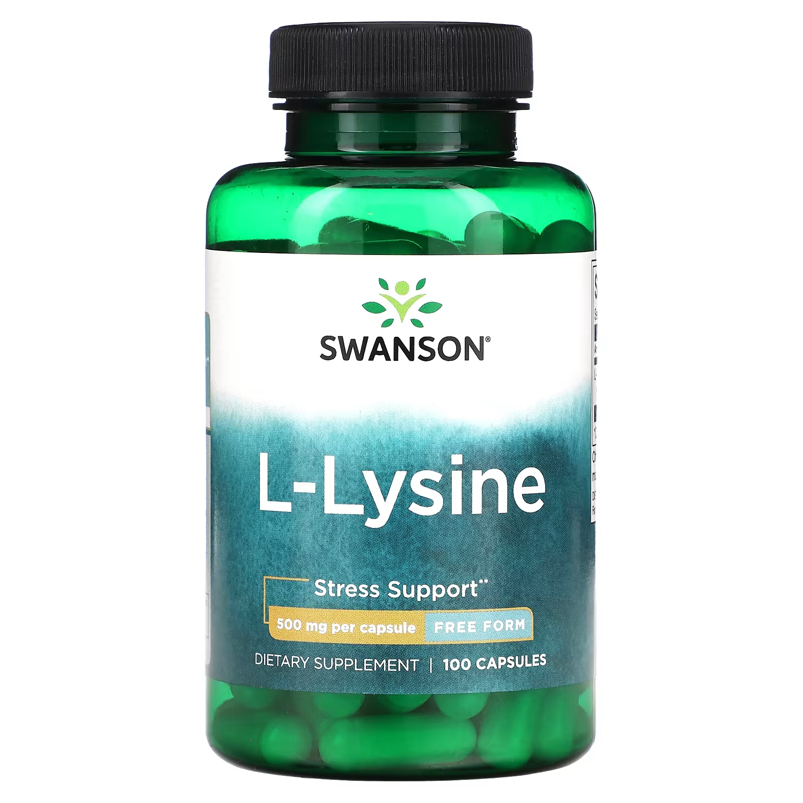 L-лизин Swanson, 500 мг, 100 капсул swanson l лизин 500 мг 300 капсул