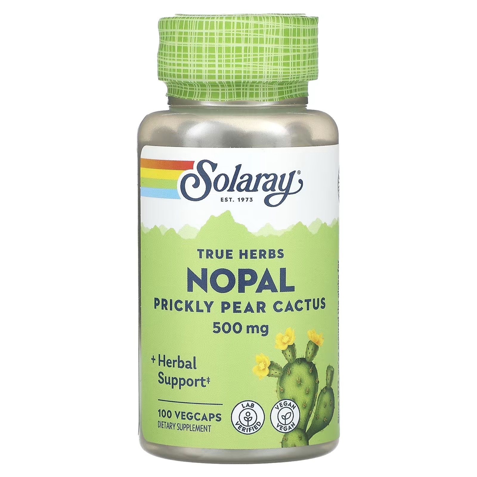 Solaray True Herbs Нопал кактус опунции 500 мг 100 растительных капсул