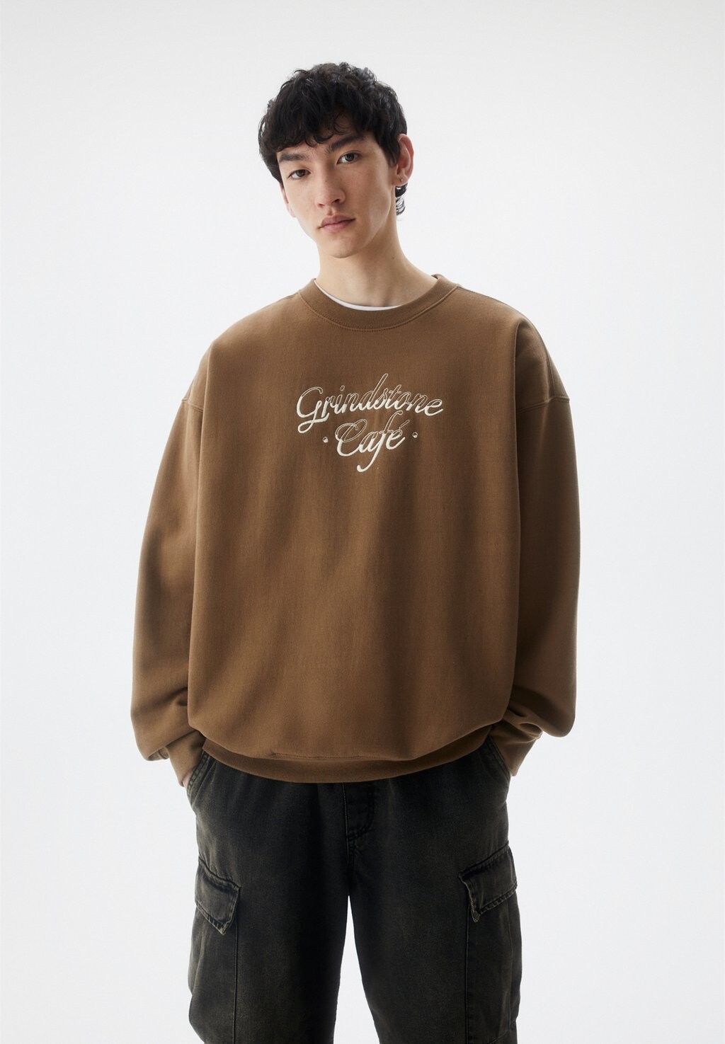 

Толстовка Embroidered PULL&BEAR, коричневый