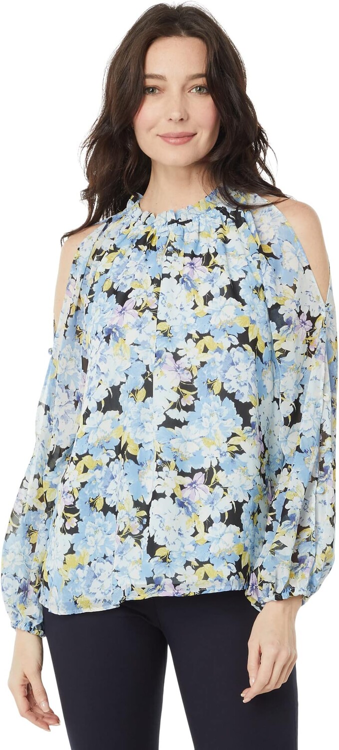 

Блузка с открытыми плечами, длинными рукавами и воротником Vince Camuto, цвет Sea Breeze