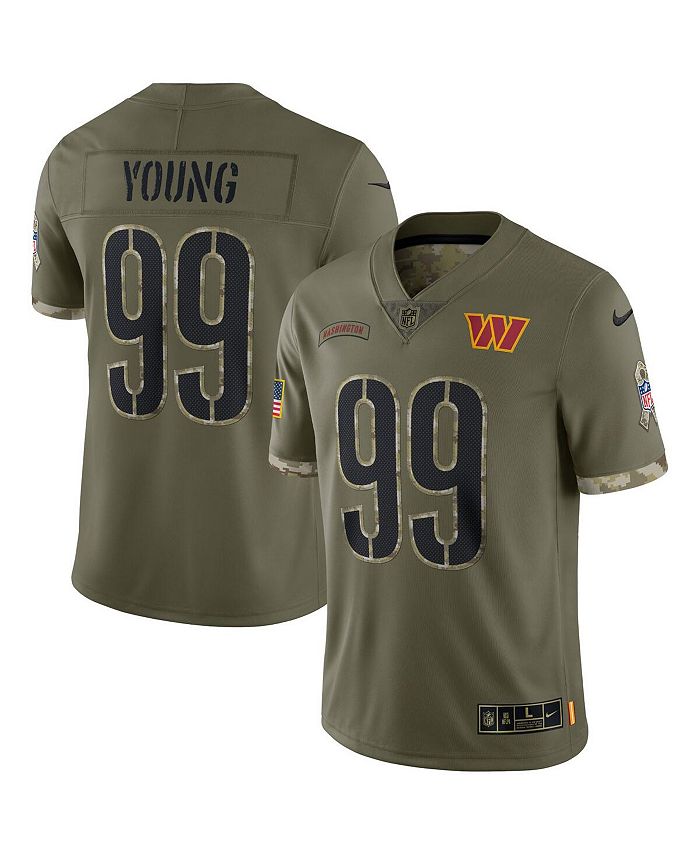 

Мужское джерси Chase Young Olive Washington Commanders 2022 Salute To Service Limited Nike, зеленый