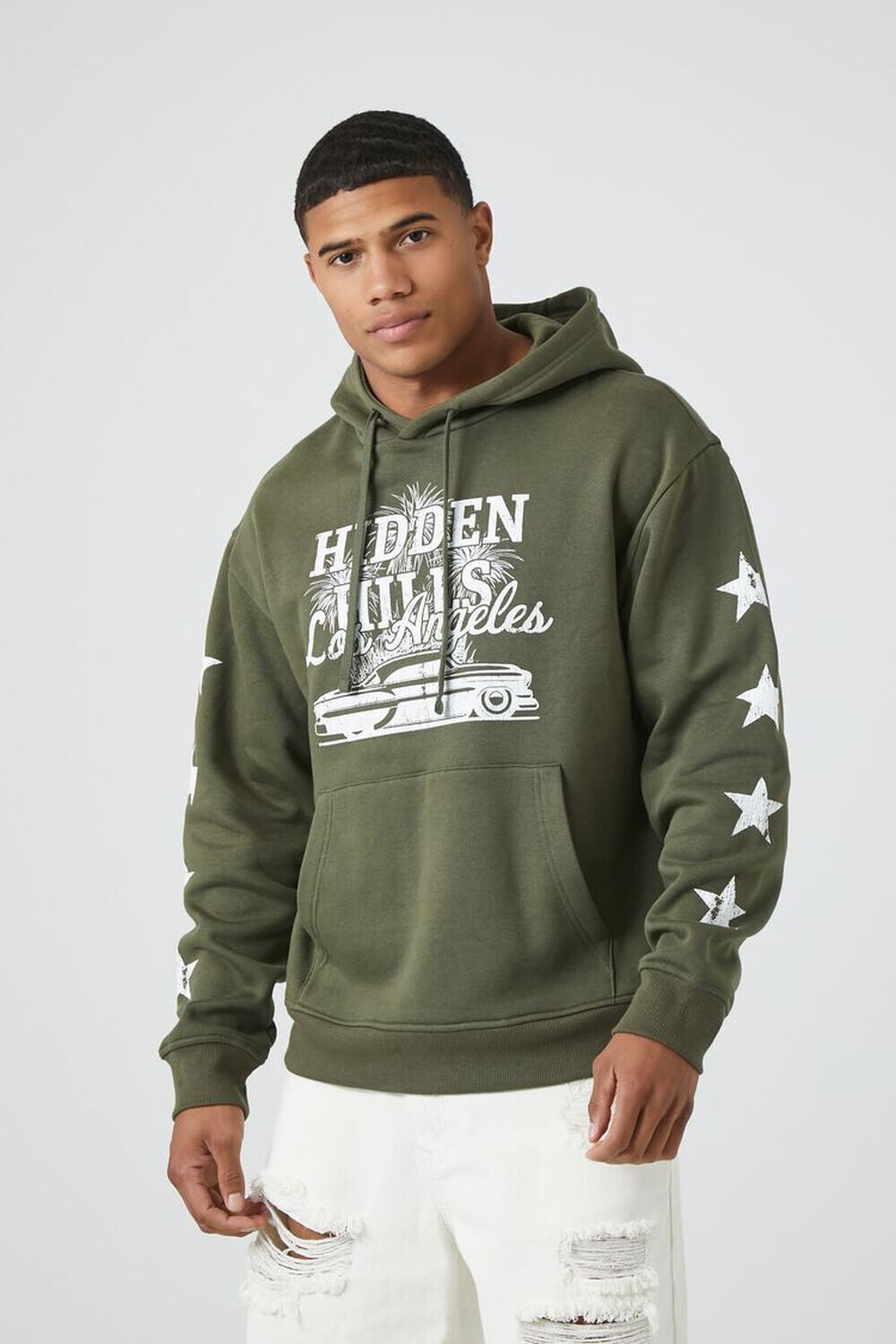 

Толстовка с рисунком Hidden Hills Forever 21, оливковый, Зеленый