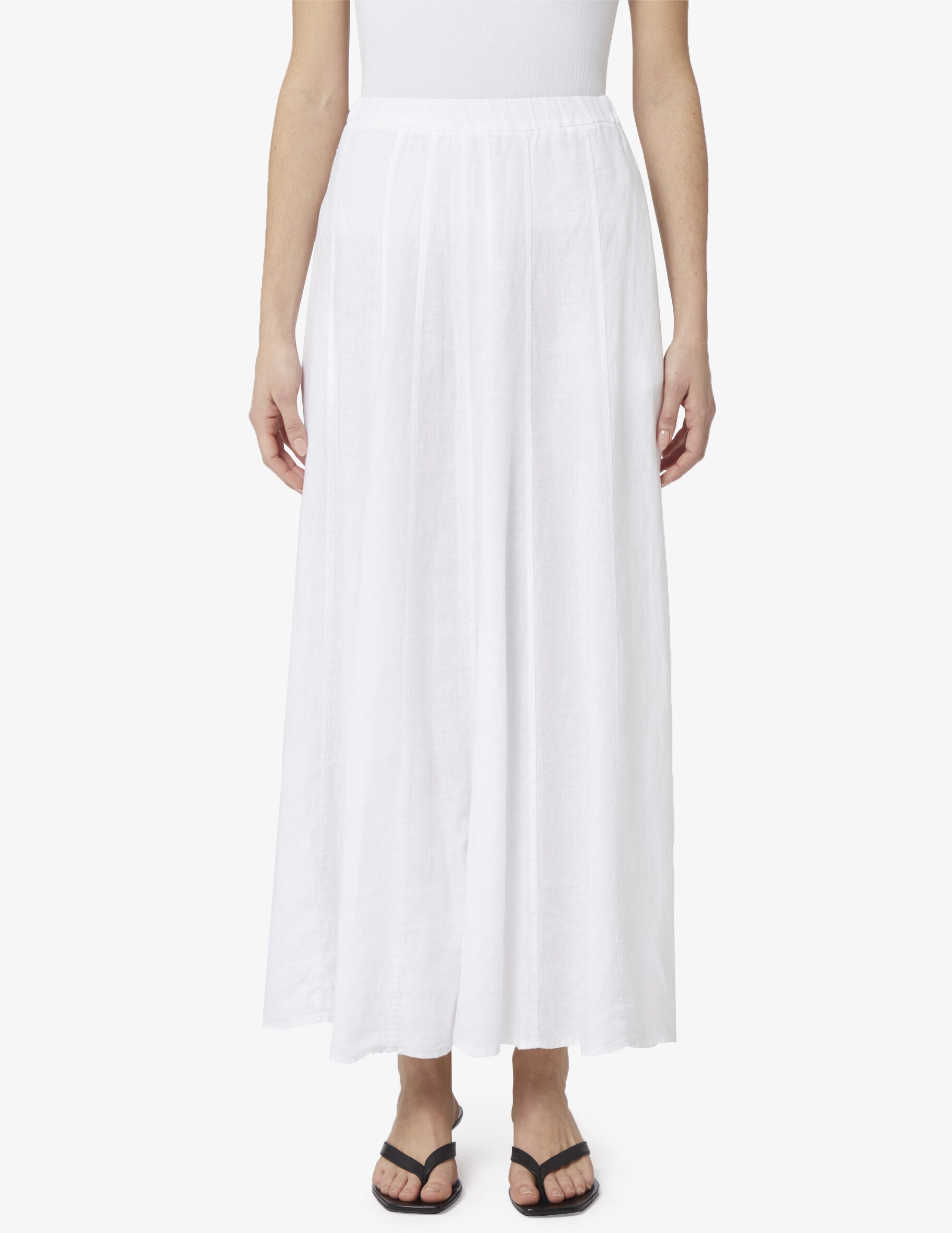 цена Длинная льняная юбка Rosso35, белый