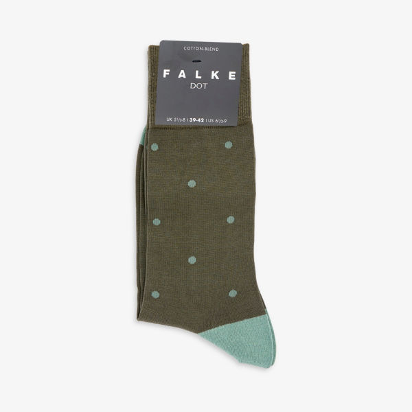 Носки из смесового хлопка с точечным принтом Falke, цвет military носки из смесового хлопка стрейч с семейным фирменным принтом falke синий