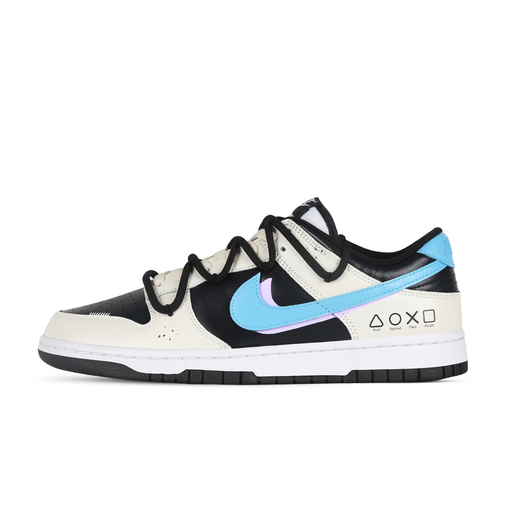 

Кроссовки Nike Dunk Skateboarding Shoes Women's Low-top Off-white/black/blue, цвет Off White