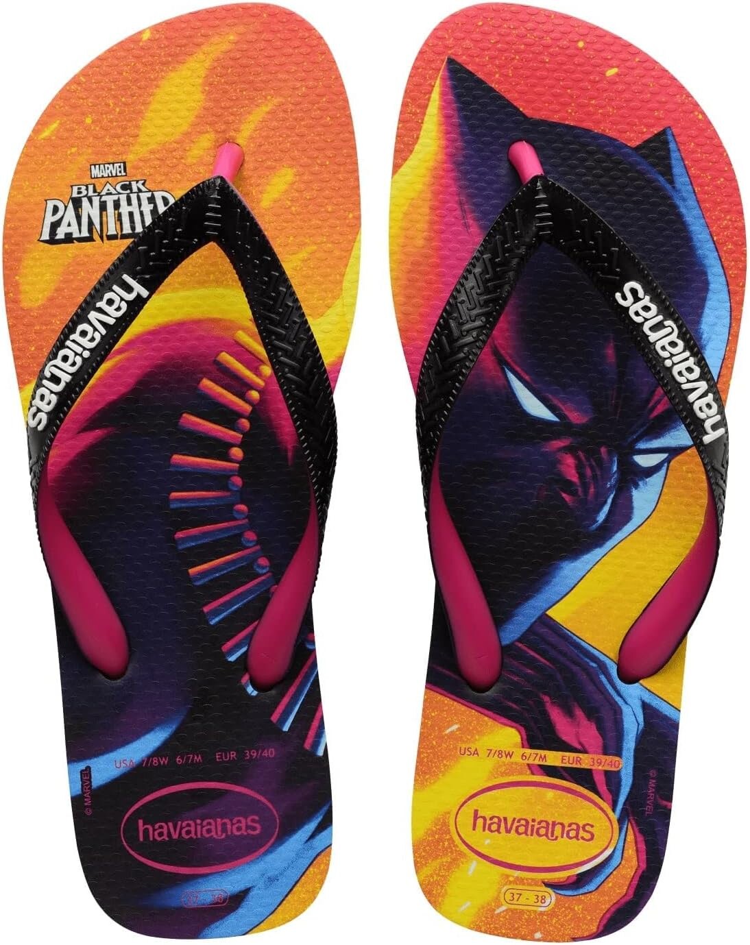 

Шлепанцы Top Marvel Flip Flop Sandal Havaianas, цвет Black/Pink Electric