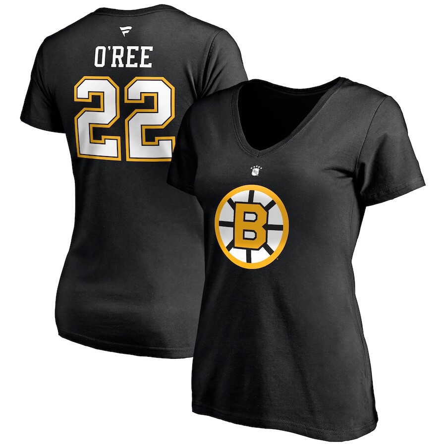 

Футболка с именем и номером Fanatics Branded Boston Bruins, черный
