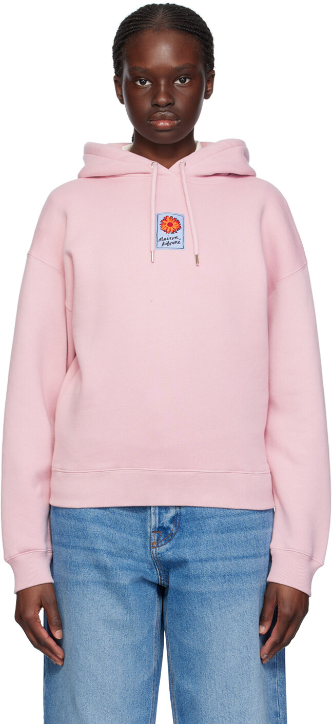 

Розовый худи с плавающим цветком Maison Kitsune