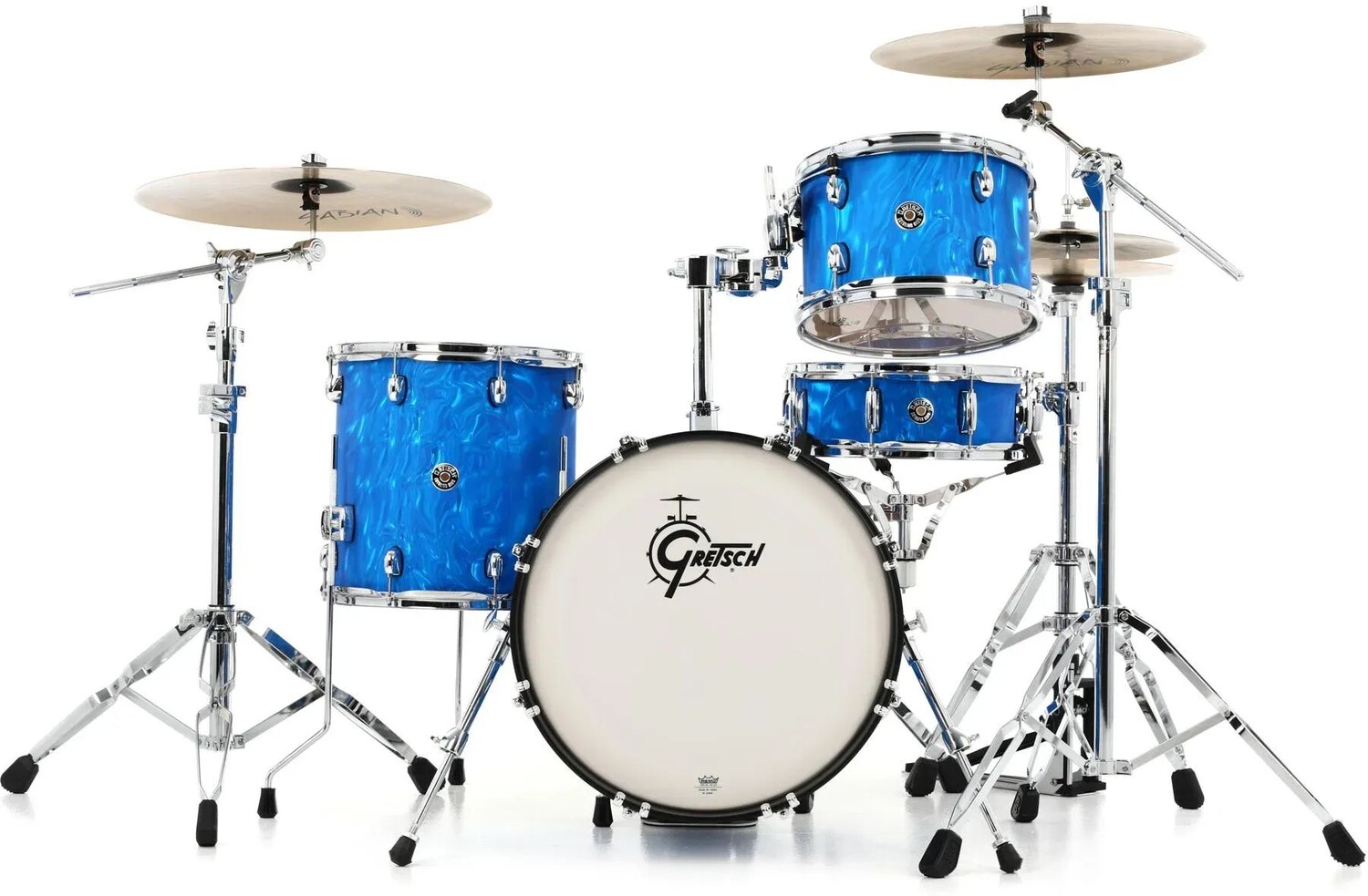

Gretsch Drums Catalina Club CT1-J484 Набор из 4 предметов с малым барабаном - Blue Satin Flame