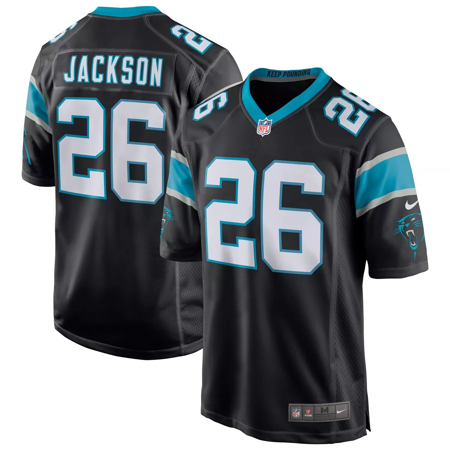 Мужское игровое джерси Donte Jackson Black Carolina Panthers Nike