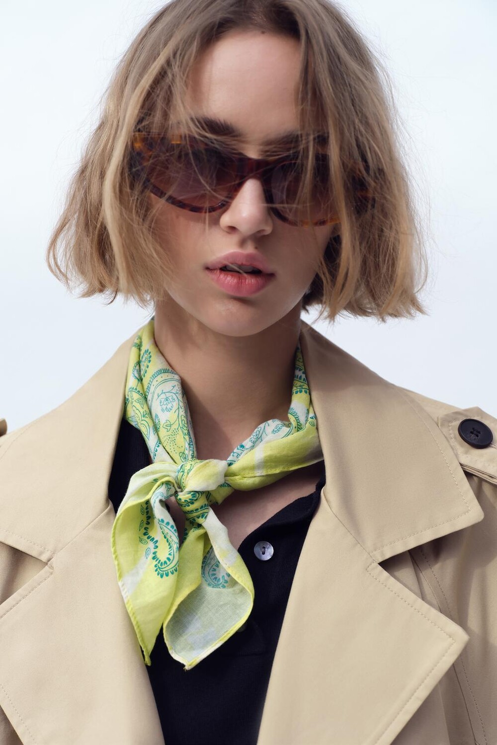 

Шарф с принтом ZARA, лайм