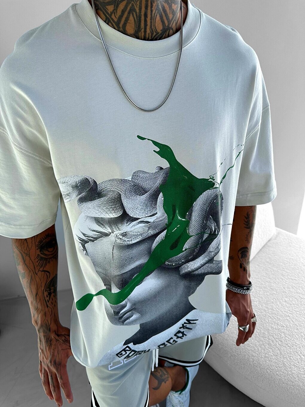 

Футболка Oversize с принтом Белая ablukaonline, белый