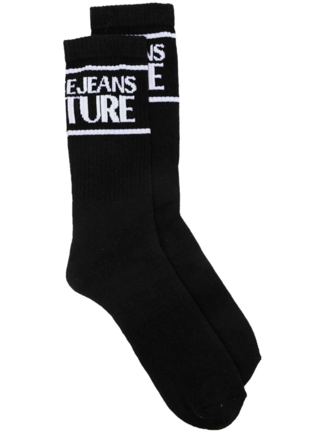 

Носки вязки интарсия с логотипом Versace Jeans Couture, черный