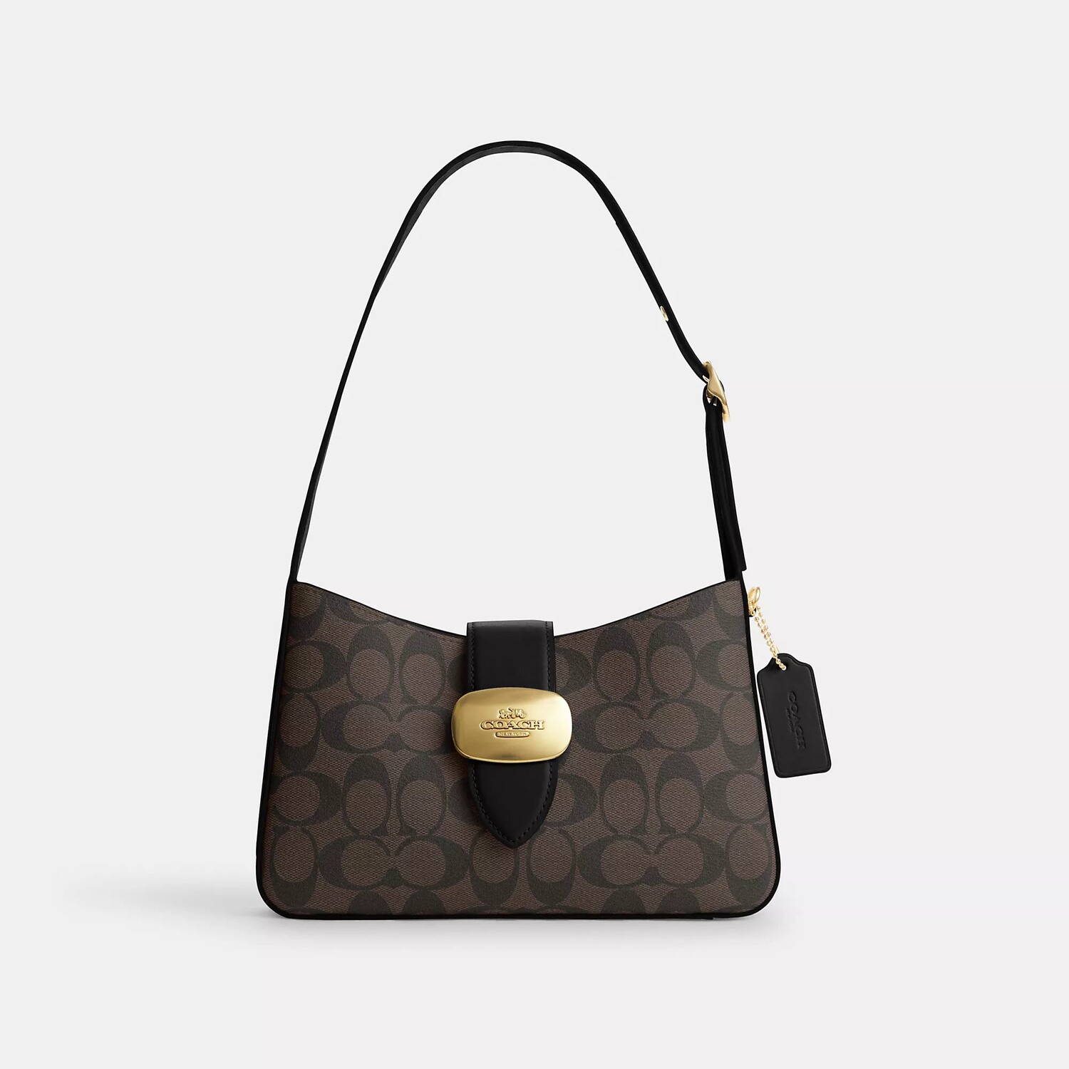 

Сумка на плечо Coach Outlet Eliza из фирменной парусины, цвет Gold/Brown Black