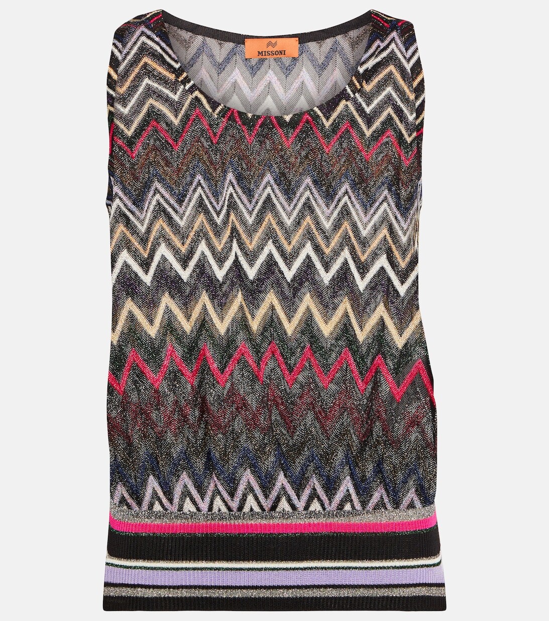 Топ из ткани ламе с зигзагами MISSONI, разноцветный