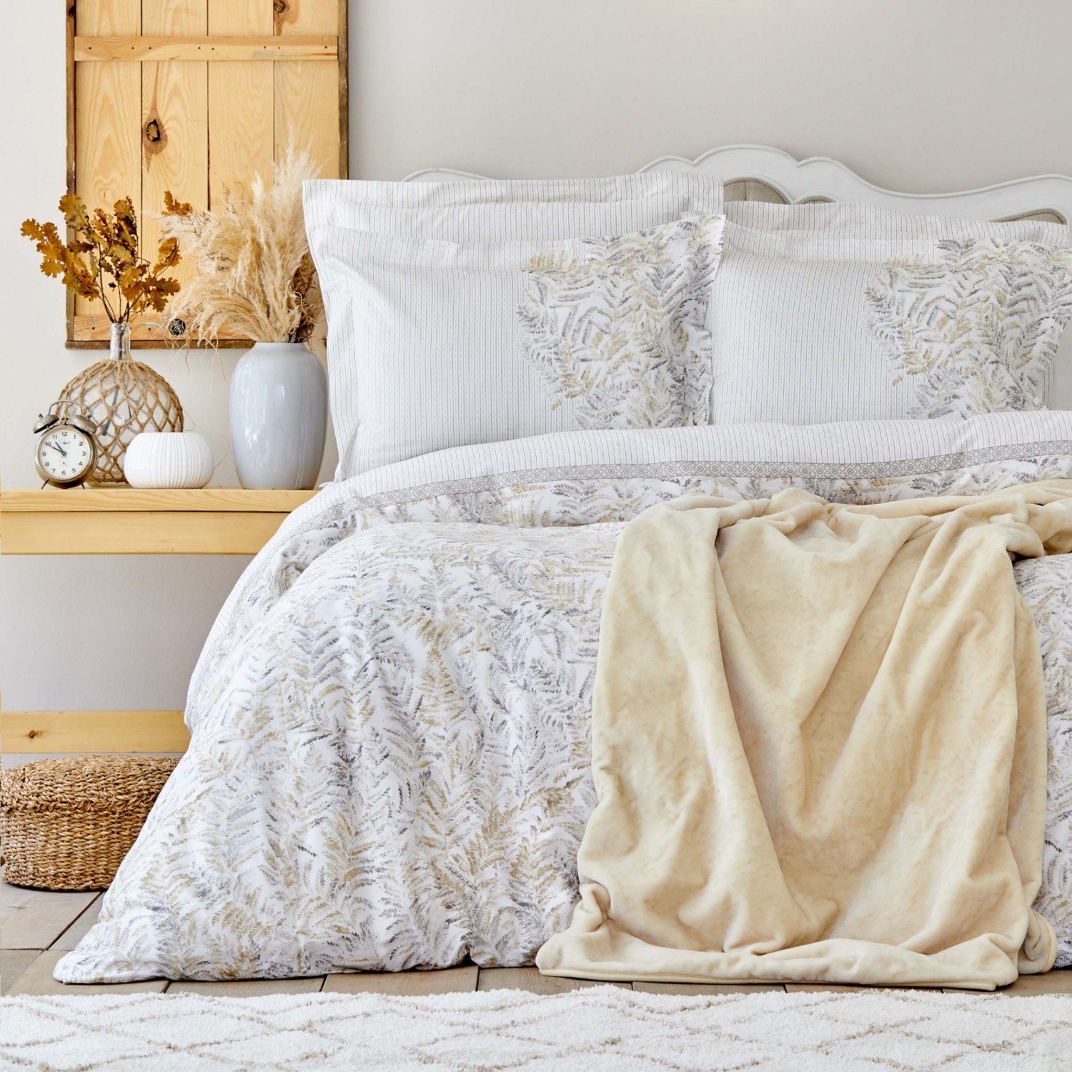 комплект постельного белья karaca home cosmos из 100% хлопка цвет индиго Karaca Home Bled Серый Комплект постельного белья из 100 % хлопка