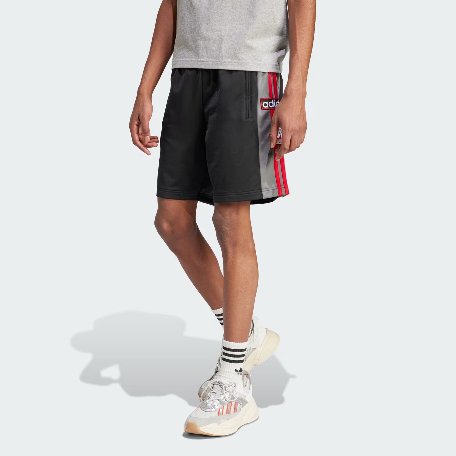 

Шорты Adicolor Adibreak Adidas, цвет Black/Grey Four/Better Scarlet