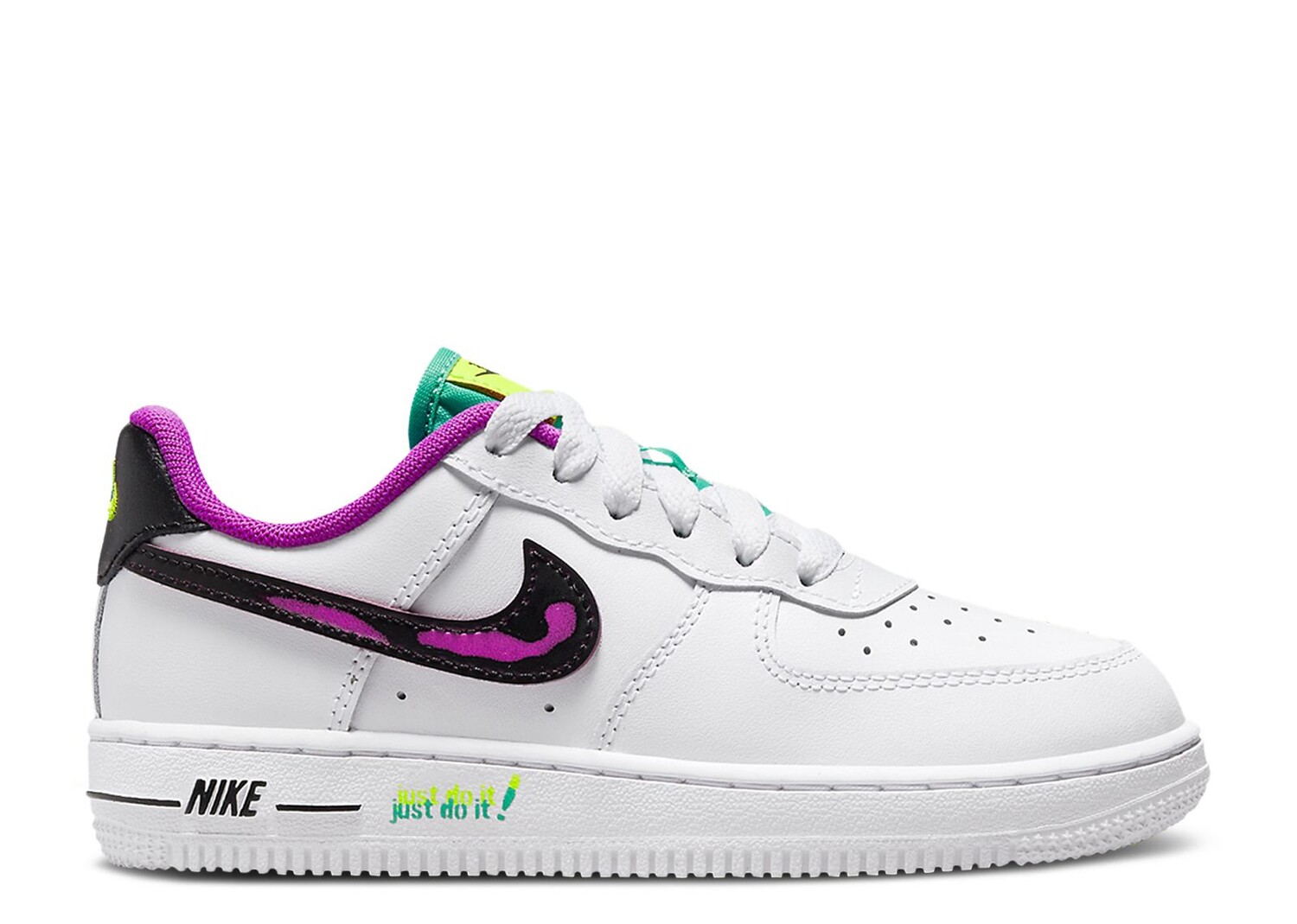

Кроссовки Nike Force 1 Lv8 Ps 'Just Do It! - White Vivid Purple', белый