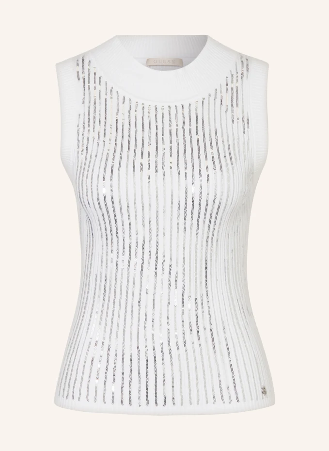 

Вязаный топ вивиан с пайетками Guess, бежевый