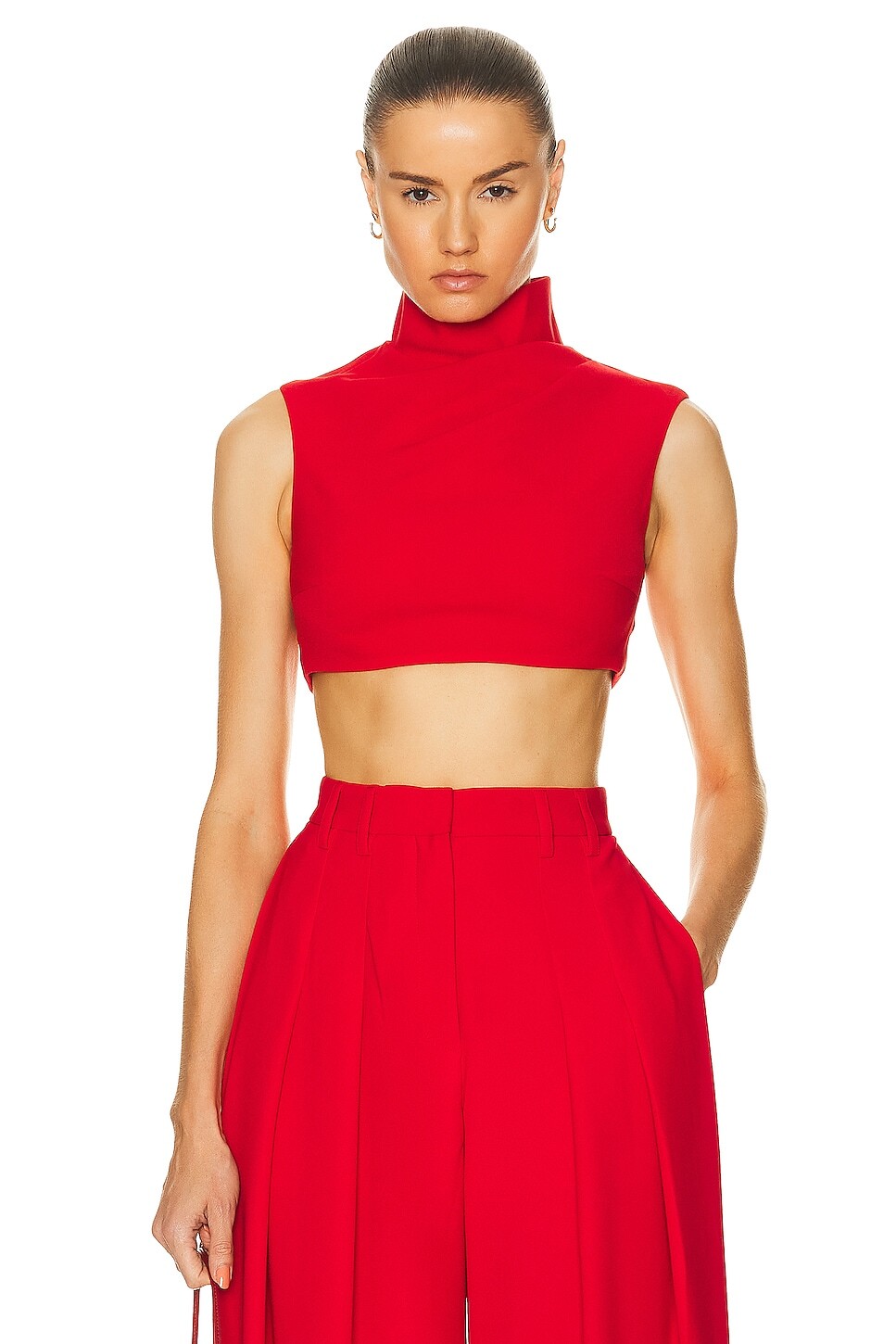 

Топ Monot Turtleneck Sleeveless Crop, красный